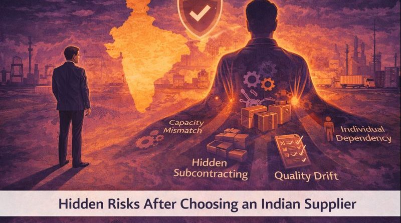 Visual representation of hidden risks buyers face after choosing an Indian supplier
