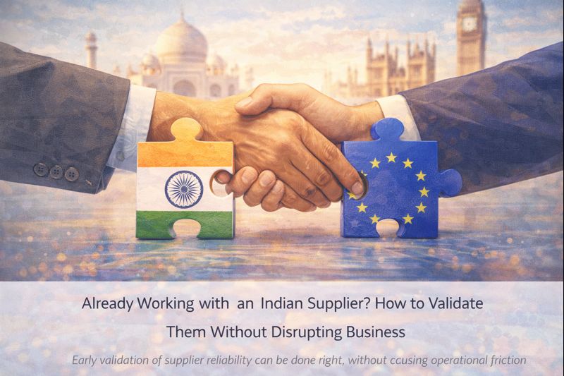 Senior buyer validating an existing Indian supplier while ongoing operations continue
